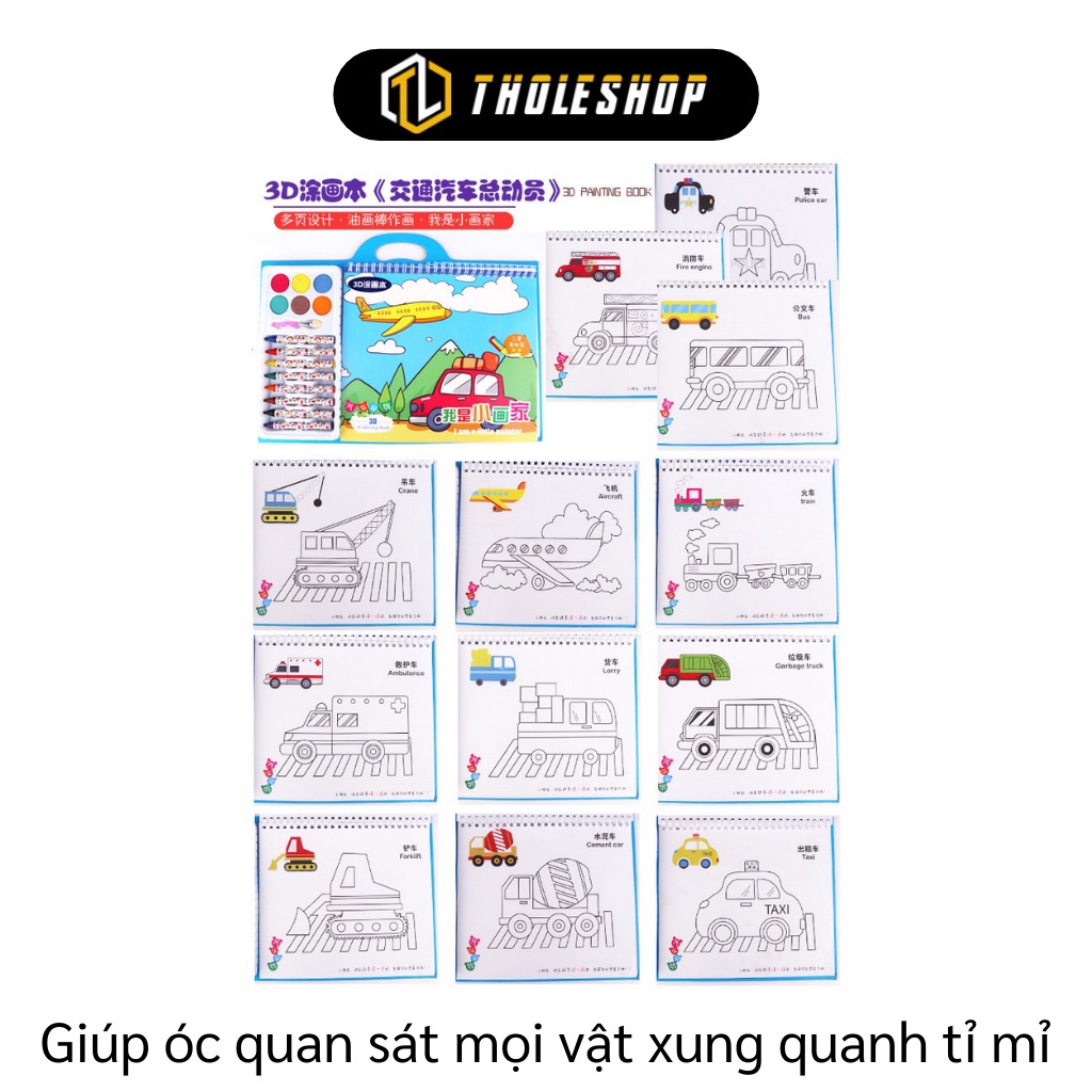 [SGD] Bút Màu Sáp - Bộ Tranh Tô Màu 3D Nghệ Thuật Cho Bé Tập Vẽ 7810