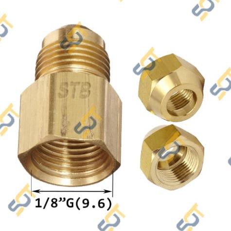 Thẳng ren trong 1/8 (9.6), 1 đầu côn lồi NPT (Brass Flare Fitting Female Connector)