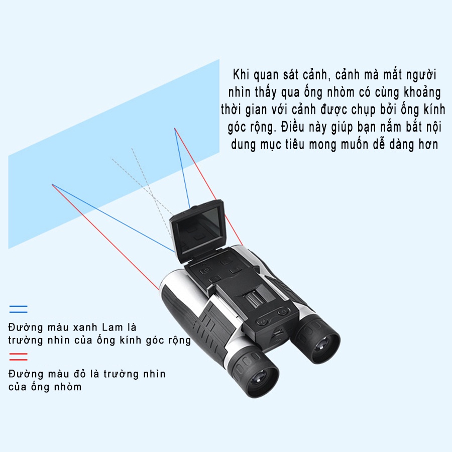 Ống nhòm viễn vọng 2 mắt có thể chụp ảnh quay video HD 1080P cho hình ảnh đẹp rõ nét - kính viễn vọng cho người du lịch