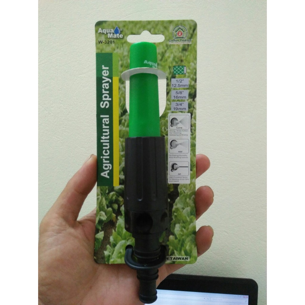 Vòi tưới cây tự động tăng áp AQUA MATE đủ size, xuất xứ Đài Loan