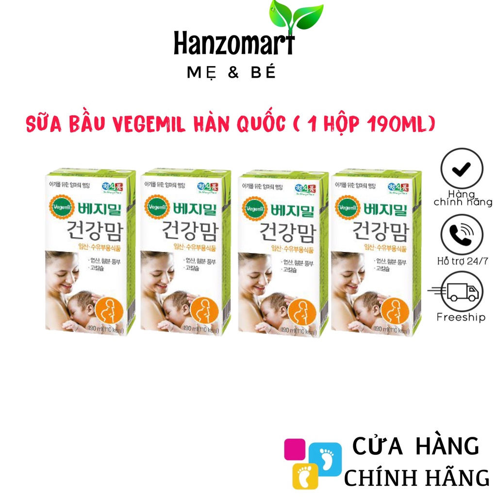 [ DATE 04/2023 ] Sữa bầu Vegemil Hàn Quốc ( 1 Hộp 190ml )