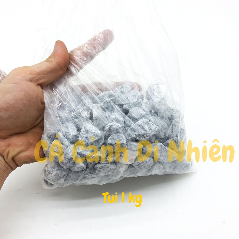 Bịch sỏi ĐEN ĐẠI 1 KG size 2 - 3 CM trang trí hồ cá cảnh