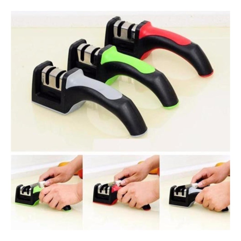 Dụng cụ dài dao có cáng dai cầm tay 3 rãnh mài siêu bén cho nhà bếp đa năng SR-2250