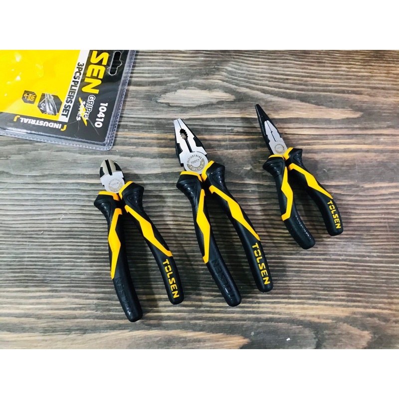 Bộ 3 Kìm kềm răng cắt nhọn thép Cr-V (Công nghiệp) Tolsen 10410