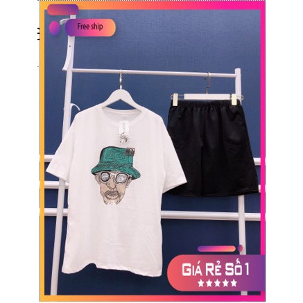 Bộ đồ quần áo hình anh da đen chất cotton phong cách đường phố