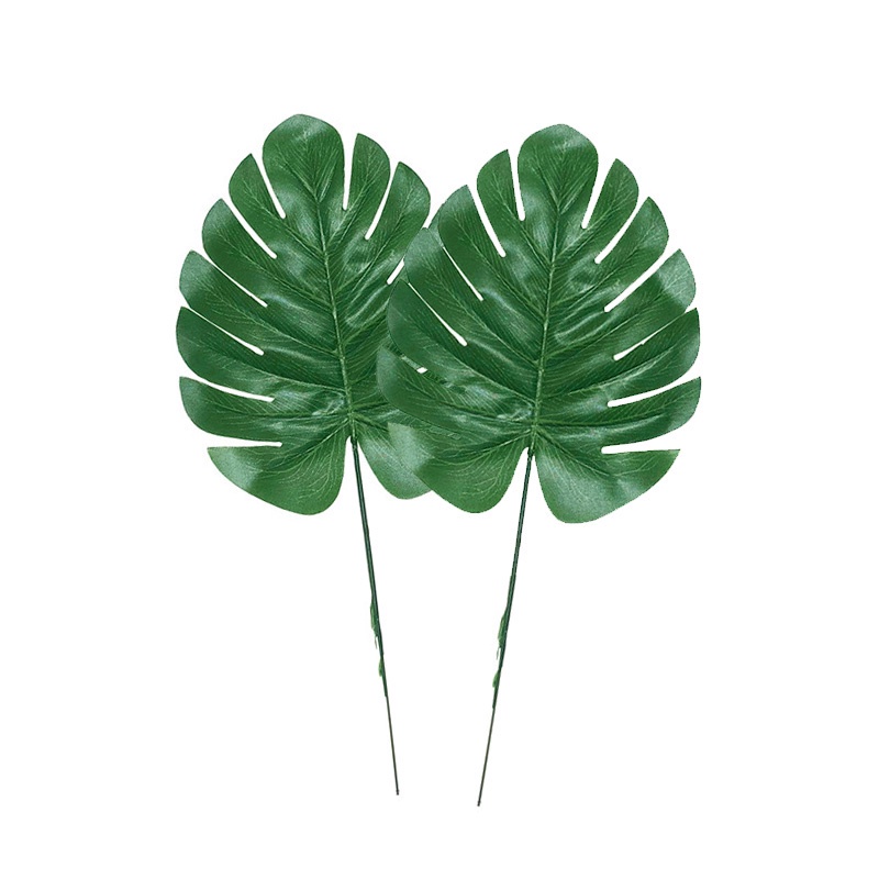 1 Lá Cọ Nhân Tạo Màu Xanh Lá Cây Monstera Trang Trí Nhà Cửa