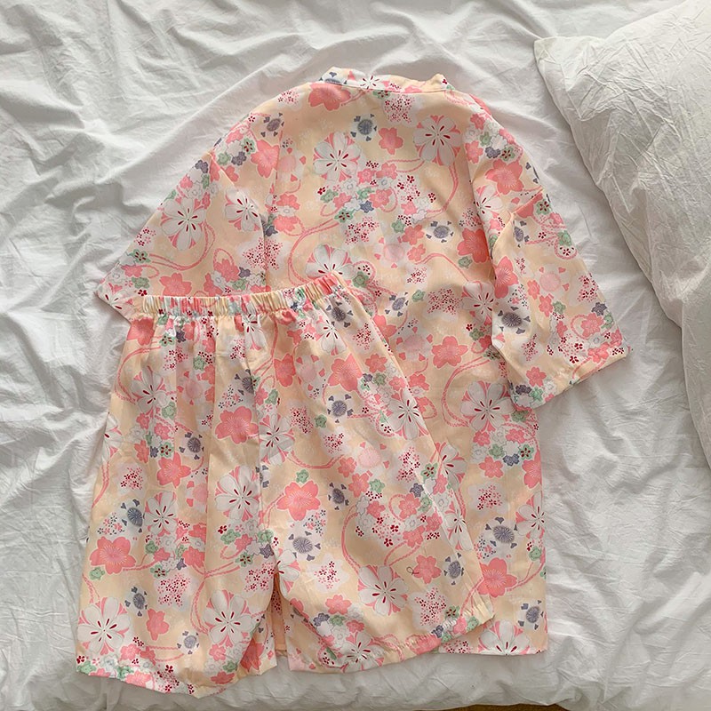 bộ đồ ngủ áo choàng ngủ pyjama hoa anh đào