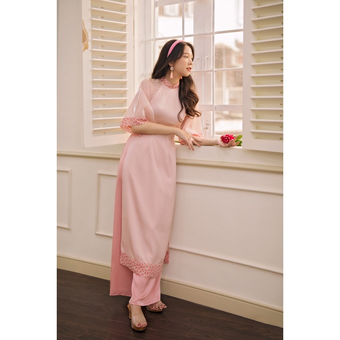 Sumire Store Áo dài Bách Hoa Xuân - Hồng pastel