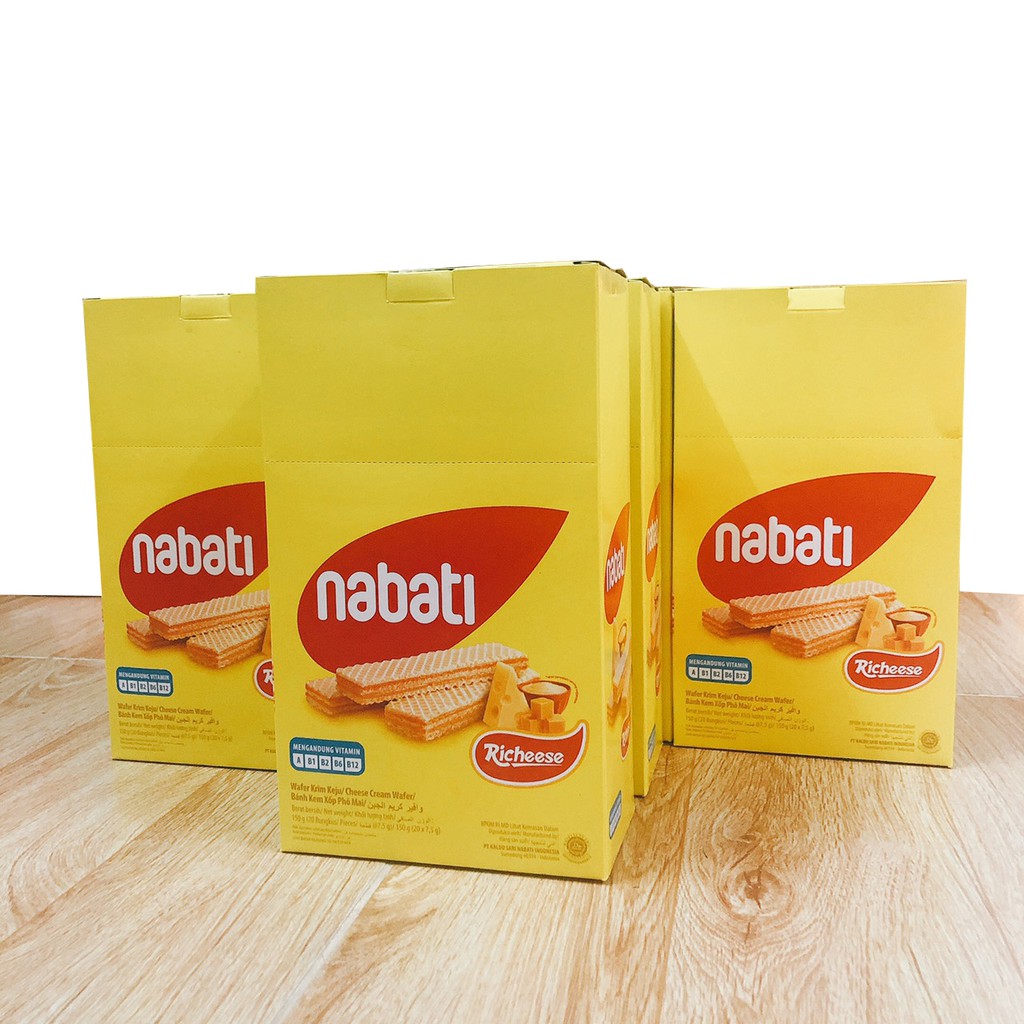 Bánh Xốp Nabati Phô Mai Cheese Wafer 150g (Hộp 20 thanh)