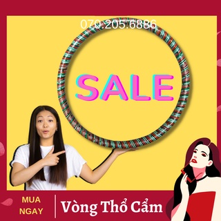 (tặng thước đo eo)vòng lắc eo massage bằng mây giảm eo bụng nhanh( thổ cẩm)