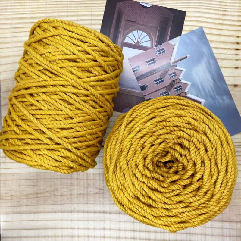 dây thừng Macramé màu VÀNG MUSTARD 3mm 5mm