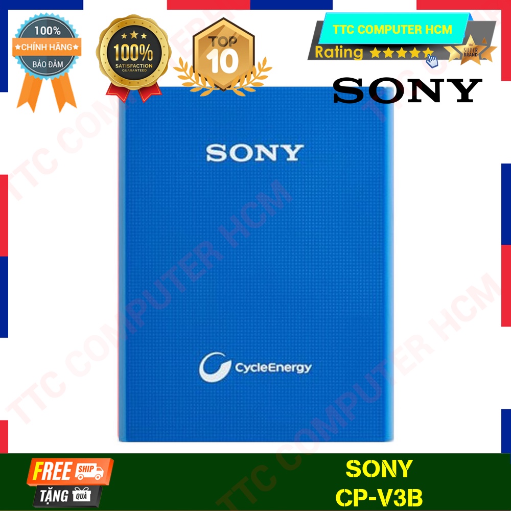SONY CP-V3B | Pin sạc dự phòng Sony CP-V3B 3400 mAh - HÀNG CHÍNH HÃNG TTC COPUTER HCM