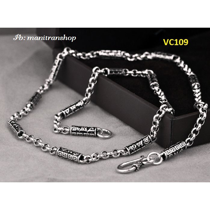 Dây Chuyền Bạc Thái Lục Tự Chân Ngôn Om mani padme hum