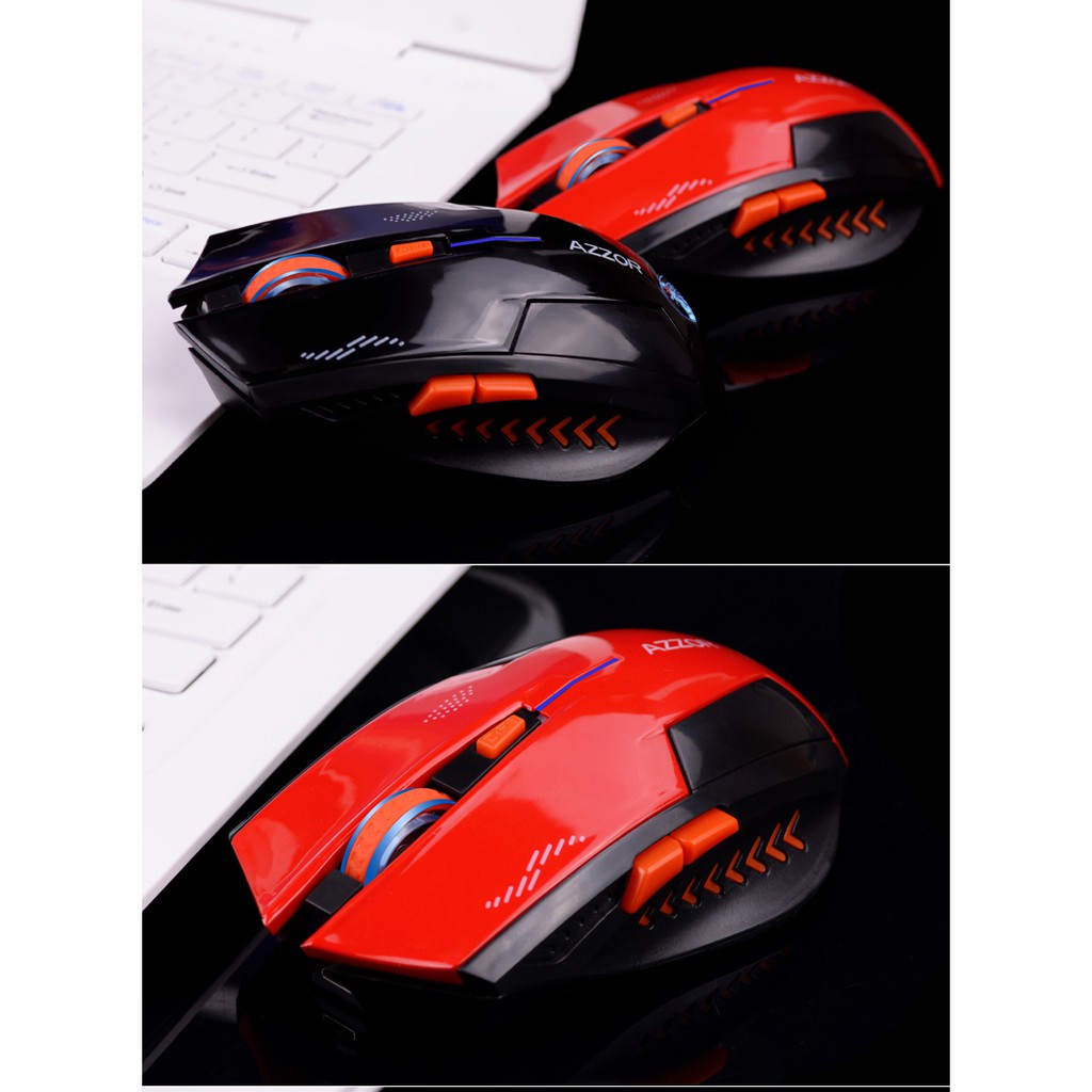 Chuột máy tính không dây tự sạc pin AZZOR EAGLE cực ngầu (Đen &Đỏ) | BigBuy360 - bigbuy360.vn