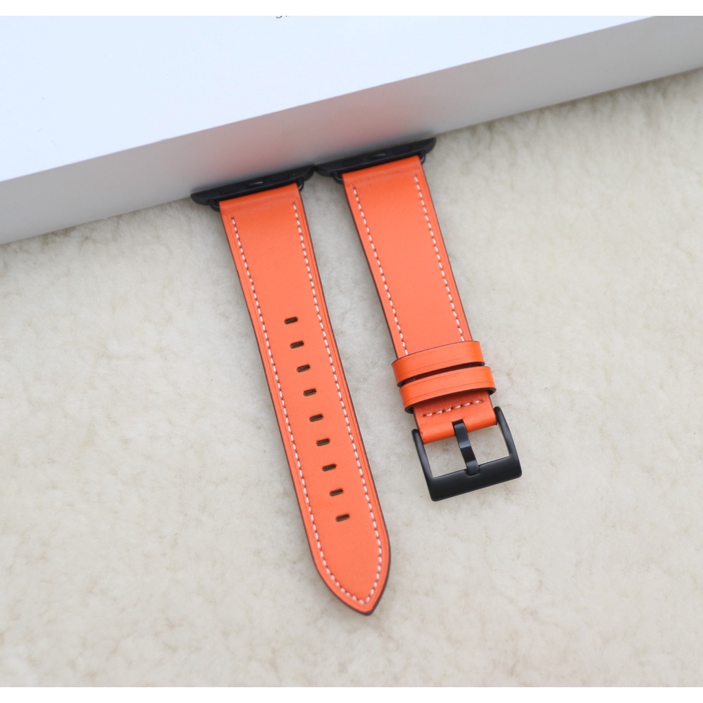 Dây Da Cho Đồng Hồ Thông Minh Apple Watch Da Bò Pullup Khóa Thép 316L Dành Cho Series SE 7| 6 | 5 | 4 | 3 | 2 | 1