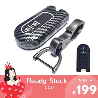 Set ốp sợi carbon cứng + ốp silicone bảo vệ bộ điều khiển từ xa không chìa khóa cho Toyota Rush thế hệ 3 Wigo 2020-2022