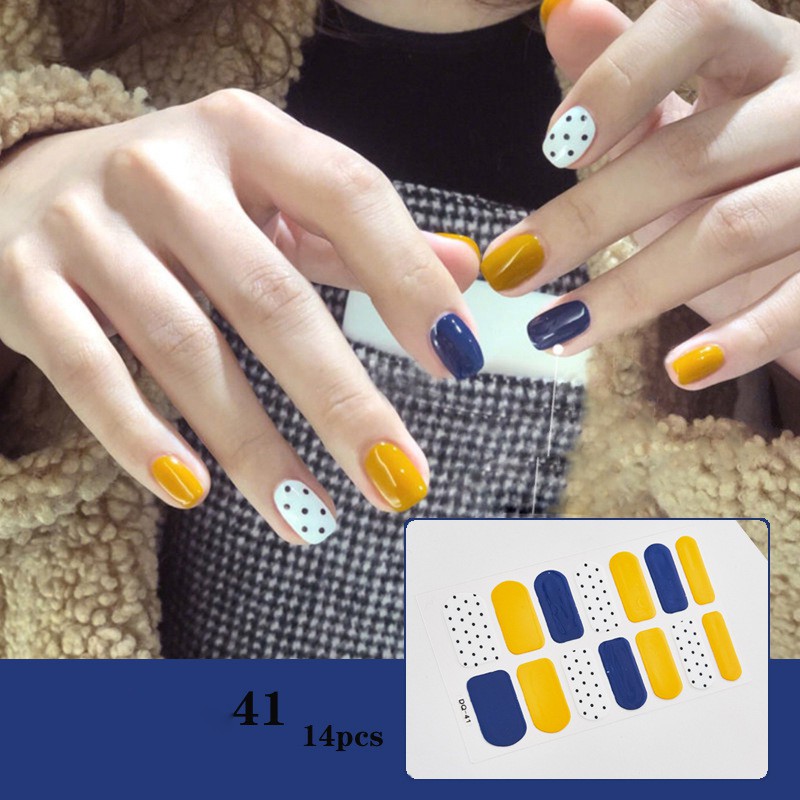 [Mới] Bộ dán móng tay nail sticker gồm 14 móng, không thấm nước, có độ đàn hồi tốt MTQH30D40