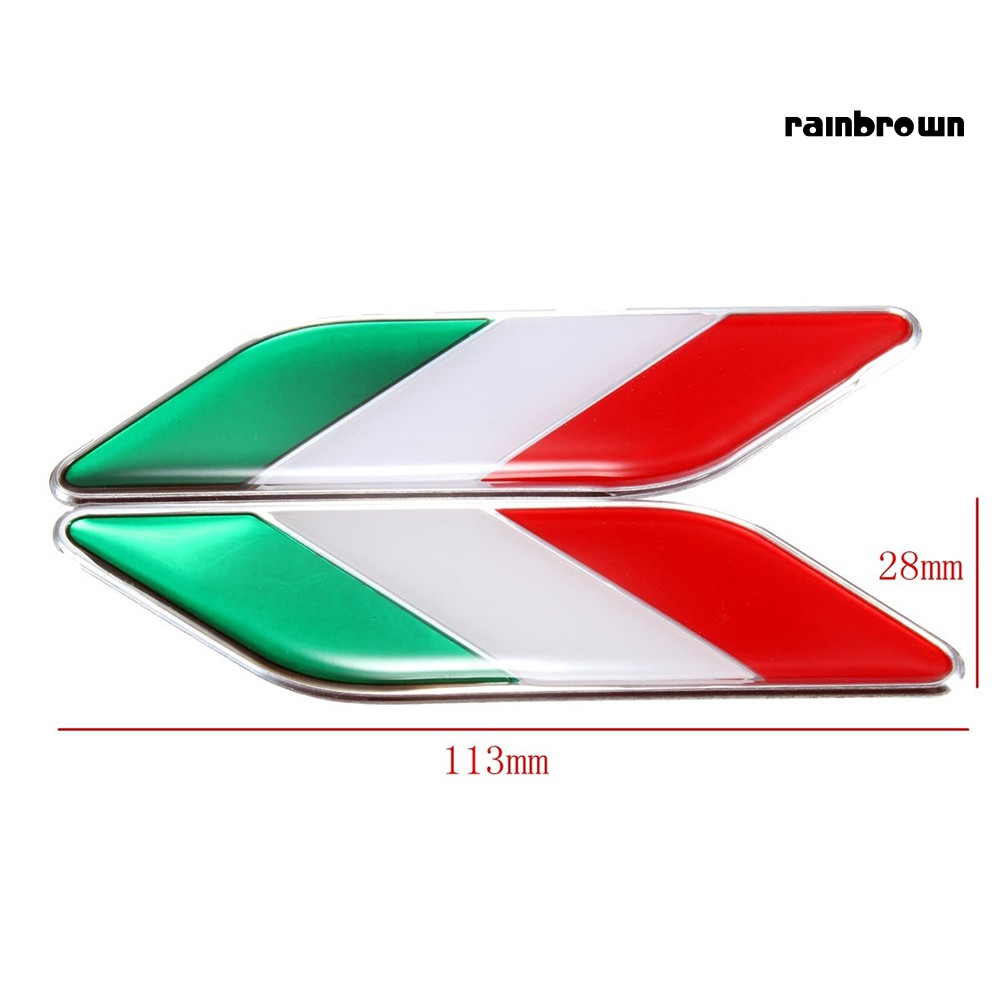 2 Miếng Dán Hình Lá Cờ Ý 3d Trang Trí Xe Hơi Chống Thấm Nước