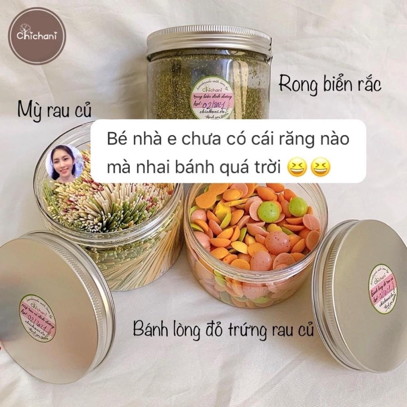 Bánh ăn dặm tan nhanh Chichani rau củ tự nhiên lòng đỏ trứng gà nguyên chất cho bé
