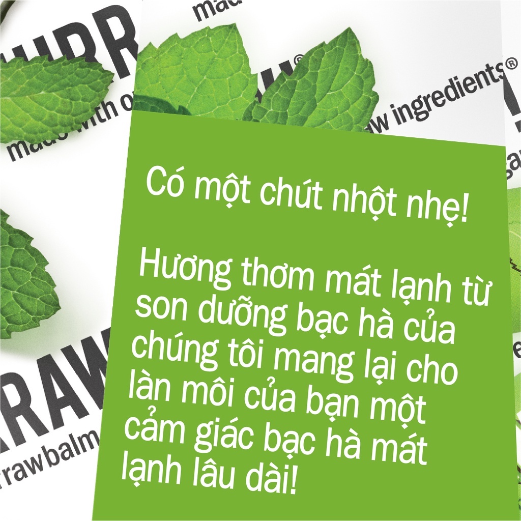 Son dưỡng môi Hurraw! Balm - hương bạc hà 4.8g/.17oz