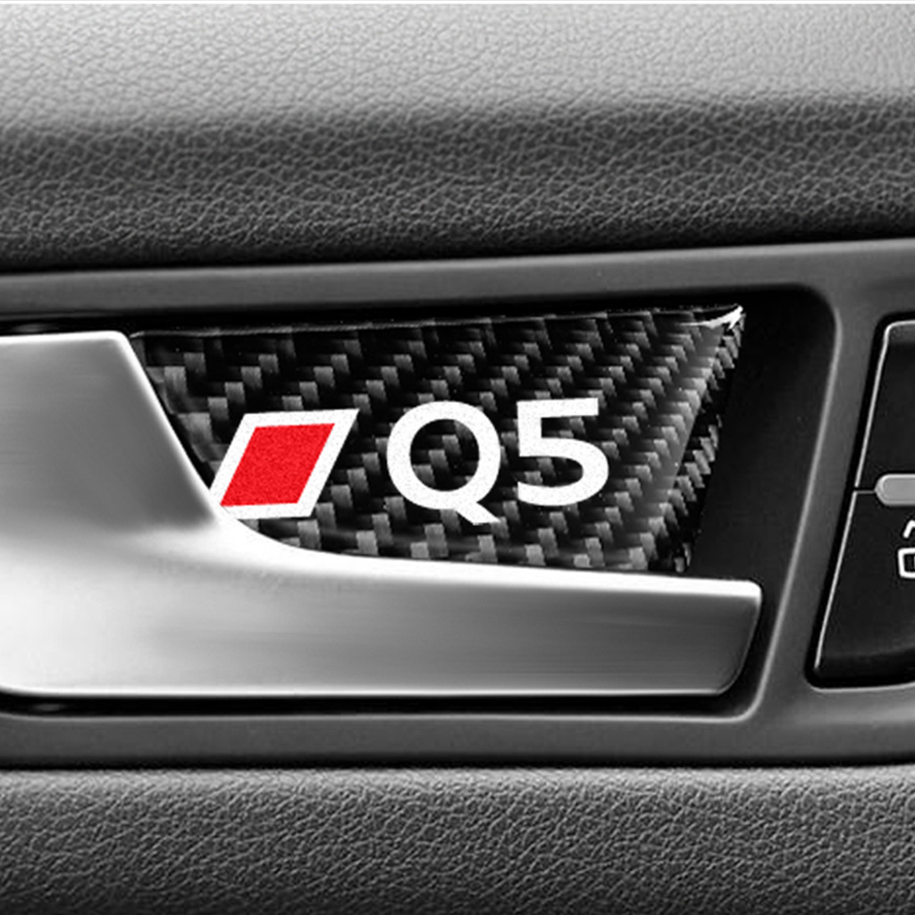 Bộ 4 Miếng Dán Trang Trí Tay Nắm Cửa Xe Hơi Audi Sq5 10-18 Bằng Sợi Carbon