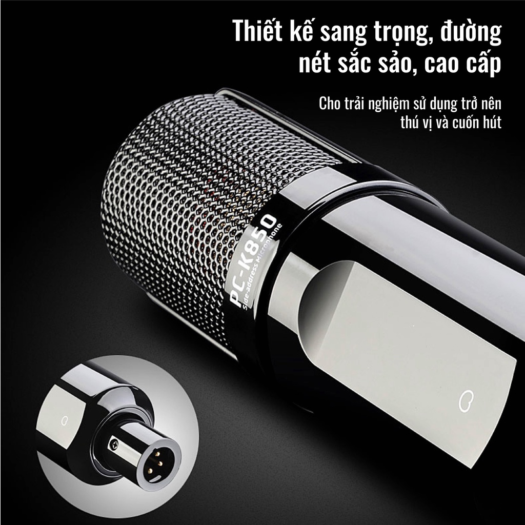 Mic Thu Âm Hát Livestream Karaoke Chuyên Nghiệp Takstar PC-K850 Chính Hãng Cao Cấp, Độ Nhạy Cao, Lọc Ồn Bảo Hành 12Tháng