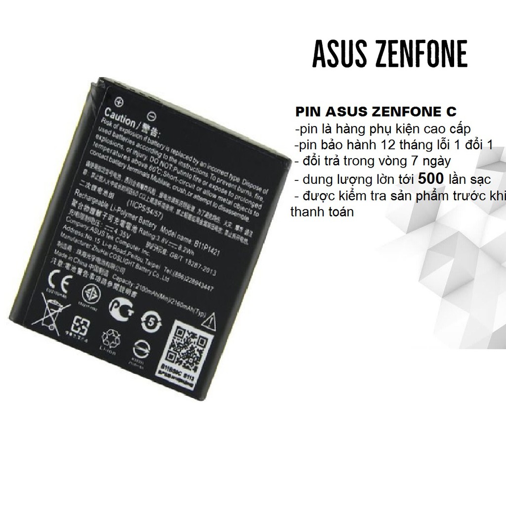 Pin Asus Zenfone C/ Z007/ ZC451CG/ B11P1421 Bh 3 Tháng