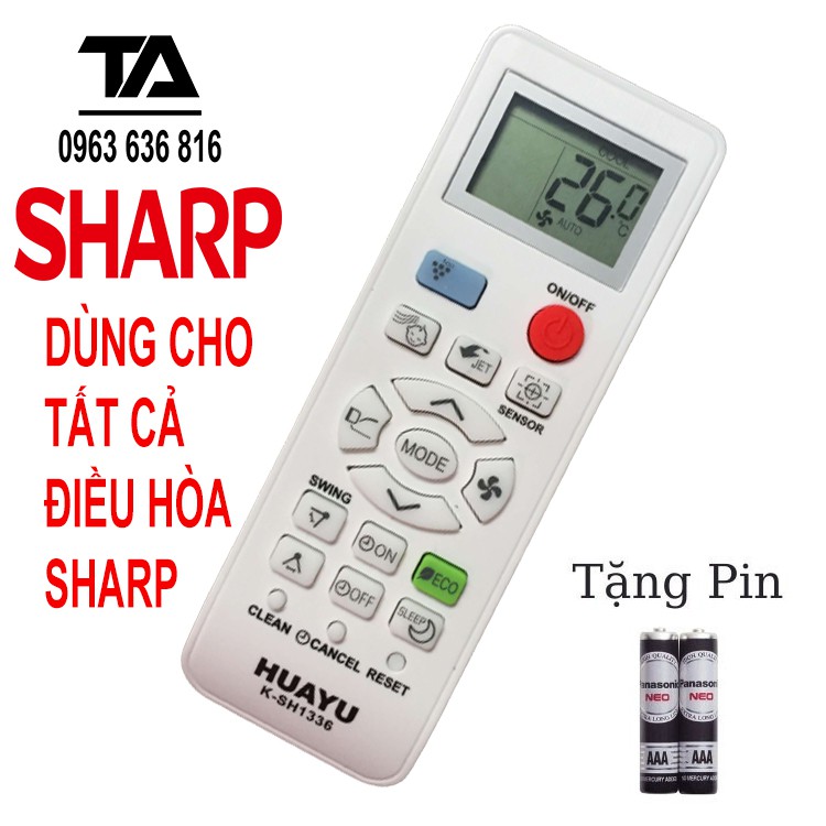 [FREESHIP 50K] Remote máy lạnh SHARP ✔ điều khiển điều hòa SHARP ( SỬ DỤNG CHO TẤT CẢ CÁC LOẠI ĐIỀU HÒA SHARP )