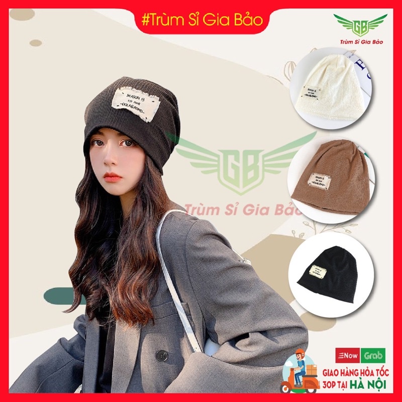 Mũ len trùm đầu nữ mùa đông thời trang Hàn Quốc cá tính, nón beanie unisex đẹp nhiều màu sắc