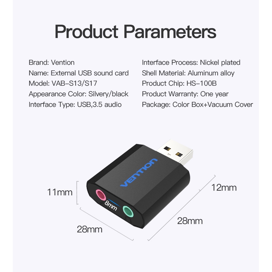 Card Âm Thanh Vention 3.5mm