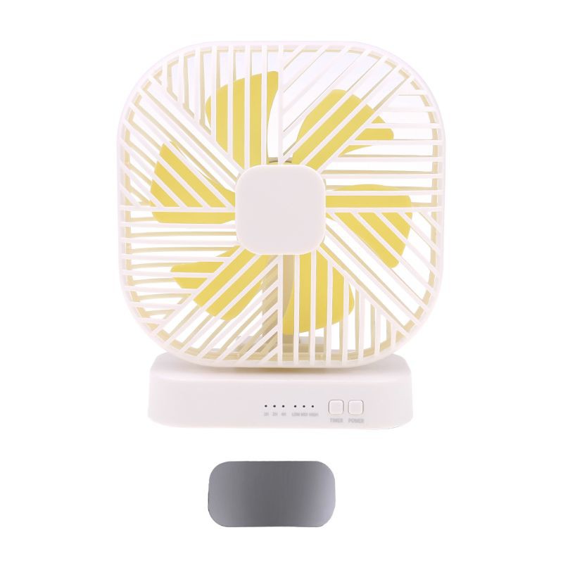 Quạt nam châm mini cắm sạc usb hoặc dùng 4 pin AA với 3 tốc độ gió có chế độ hẹn giờ tiện dụng khi cắm trại/văn phòng