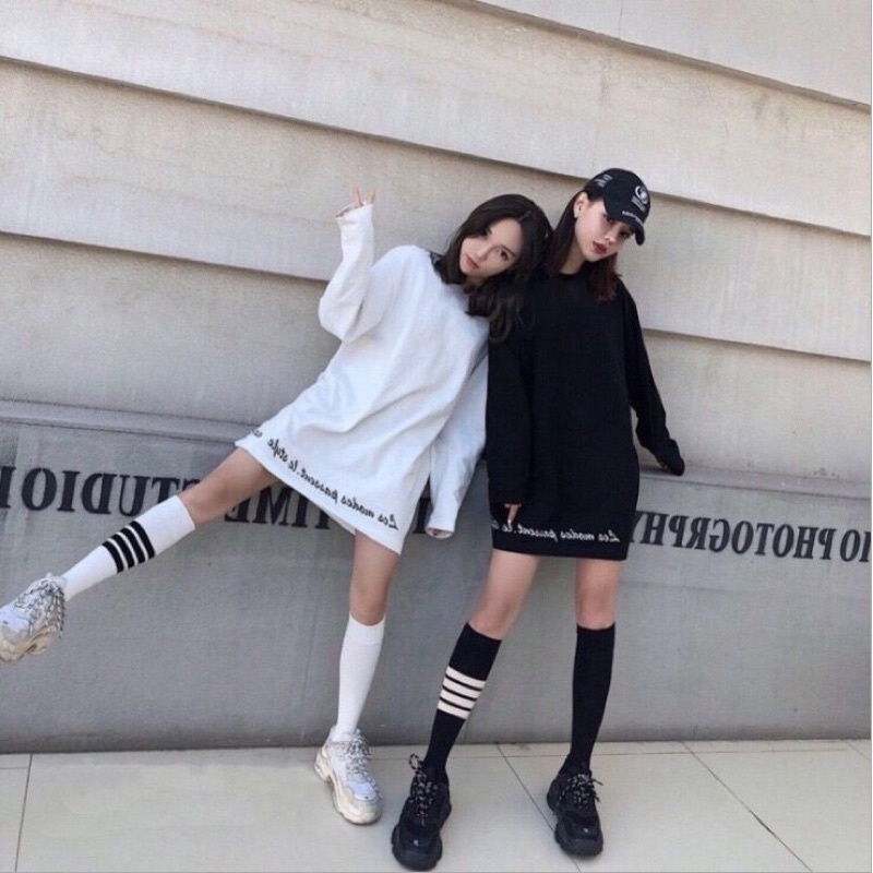 Tất vớ cao bắp chân - Style Hàn Quốc uzzlang đáng yêu - Cotton mềm mại mix đồ siêu chất
