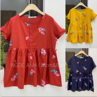 Áo bầu thêu hoa mùa hè AB14