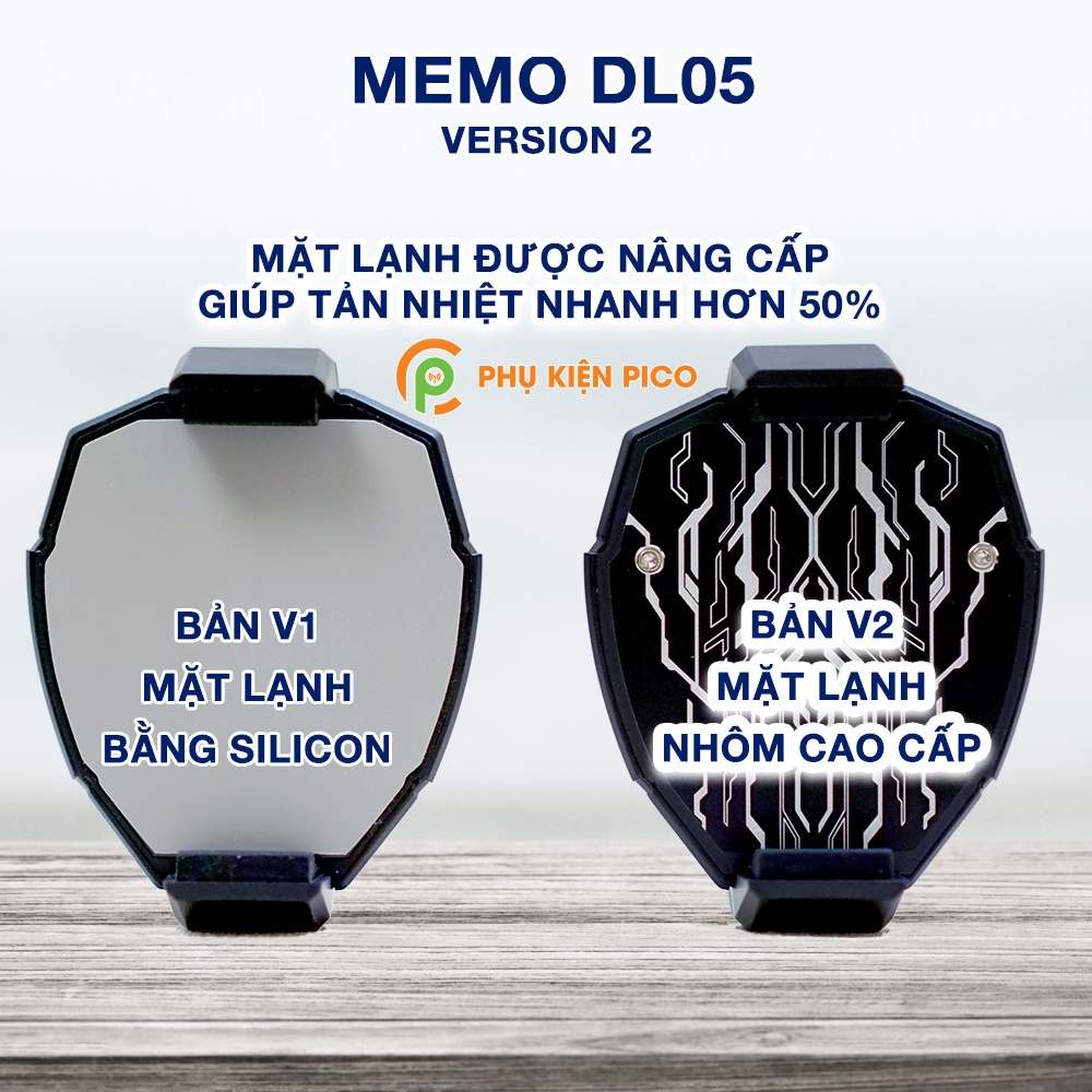 Quạt tản nhiệt điện thoại Memo DL05 2022 V3 Sò lạnh Siêu lạnh, hiển thị nhiệt độ, LED RGB, Kẹp thu vào 2 chiều