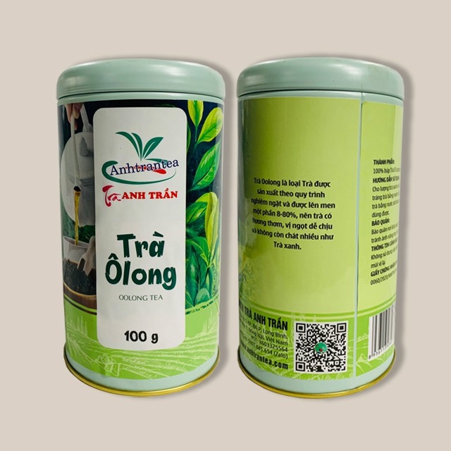 Trà Ô Long thương hạng [Trà Olong] Hộp Thiếc 100g Trà Anh Trần (hương vị rất đặc trưng của trà oolong