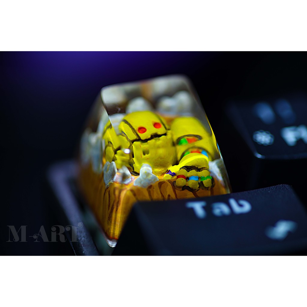 Nút bàn phím cơ resin (Sự trỗi dậy của Robot). Nhựa resin trong suốt. Rise of robot keycap, keycap thiết kế thủ công