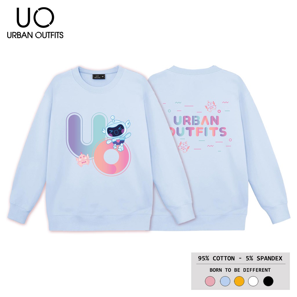 Áo Sweater Form Rộng Nữ Nam URBAN OUTFITS In BOTS UO SWO26 Thun Cotton Nỉ 4 Chiều Local Brand