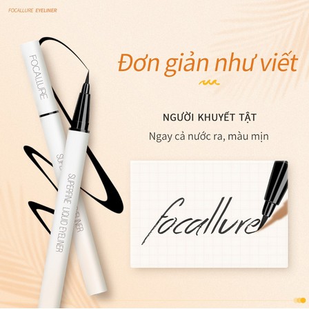 Bút kẻ mắt Focallure dạng lỏng màu đen lâu trôi không thấm nước nhanh khô 0.6g