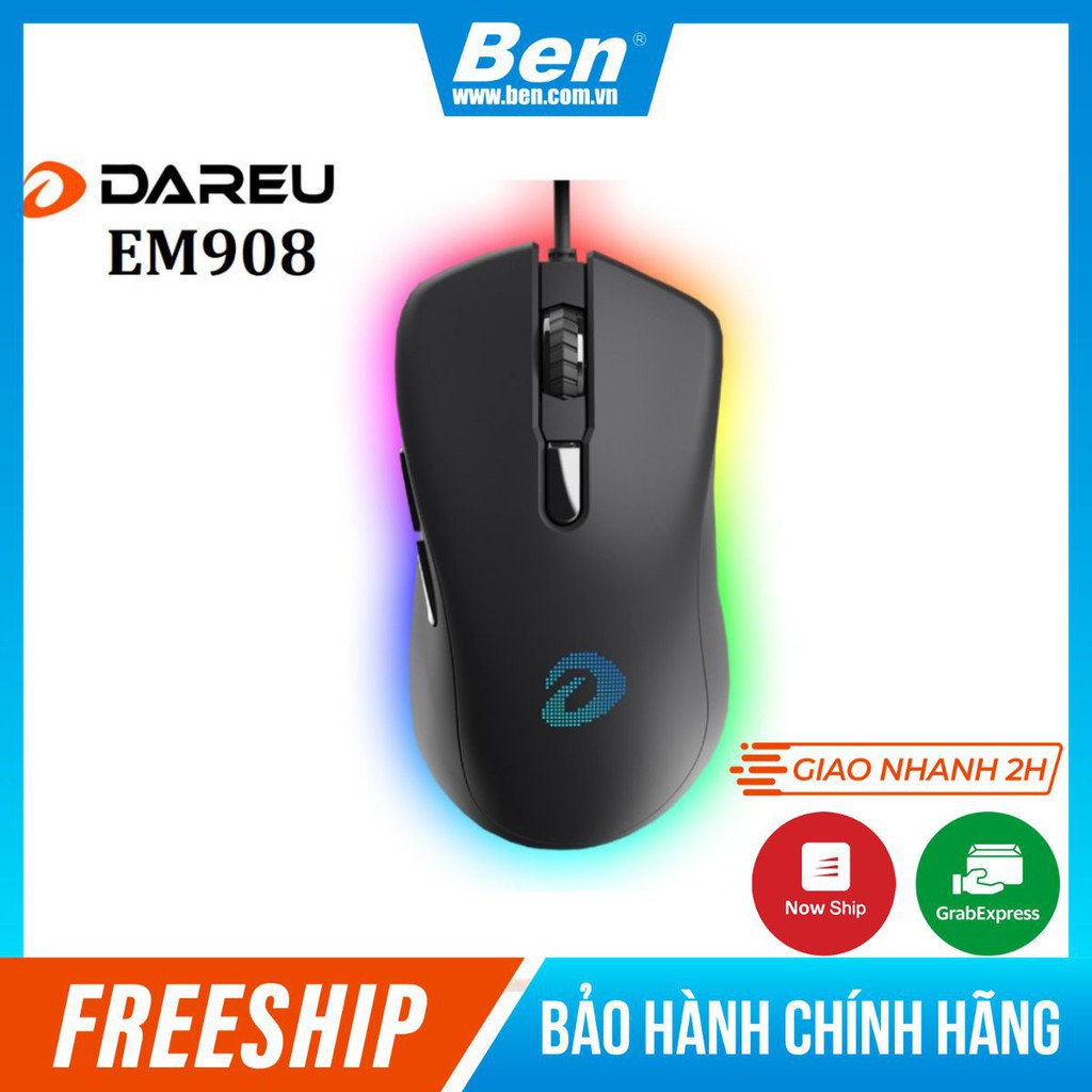 Chuột Gaming DAREU EM908 (LED RGB, BRAVO sensor)