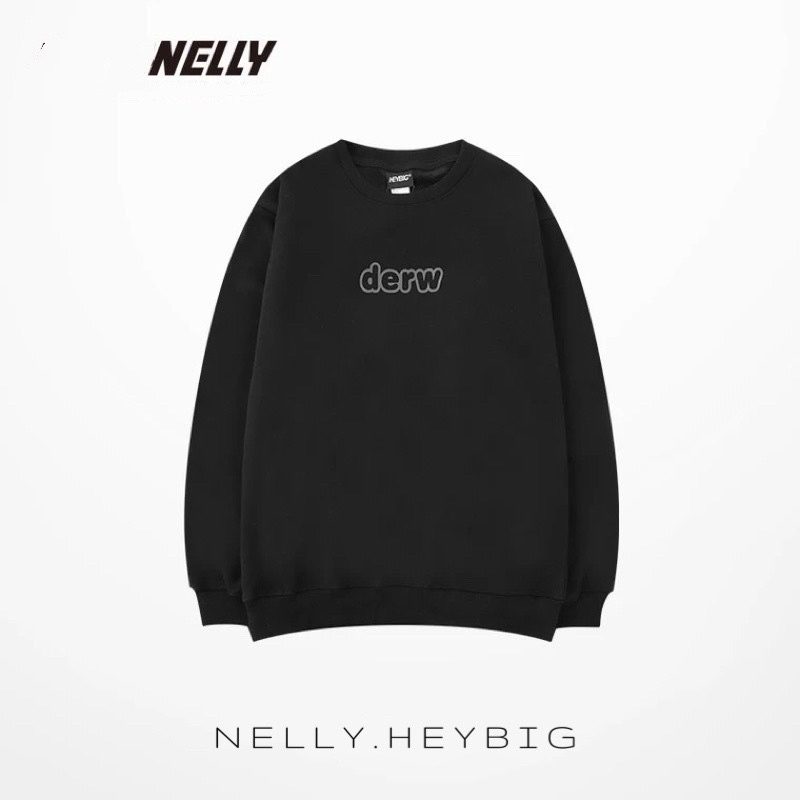 Áo sweater  Nelly Heybig chất nỉ bông dáng unisex form rộng derw