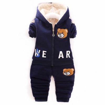 Bộ quần áo ngoài mùa đông cho bé trai 6-8-10 tháng có thêm lớp nhung 0-1 tuần quần áo cotton cho bé trai 2-3 tuổi 4