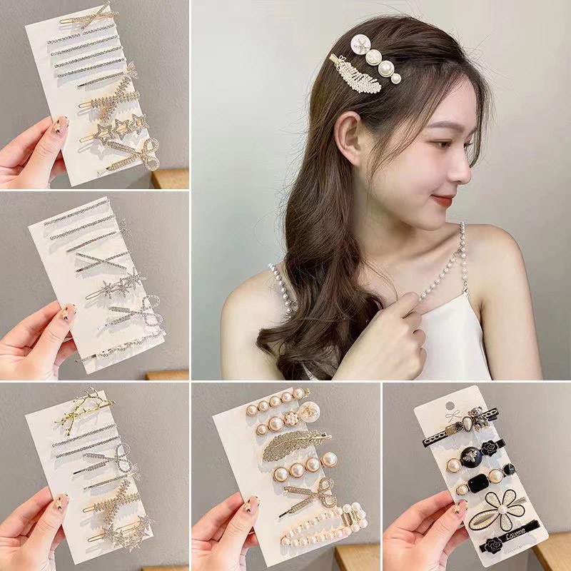 Sét 5 Kẹp Tóc Đính Đá Hàng Đẹp Loại 1 Xinh Xắn Cho Nữ BT02