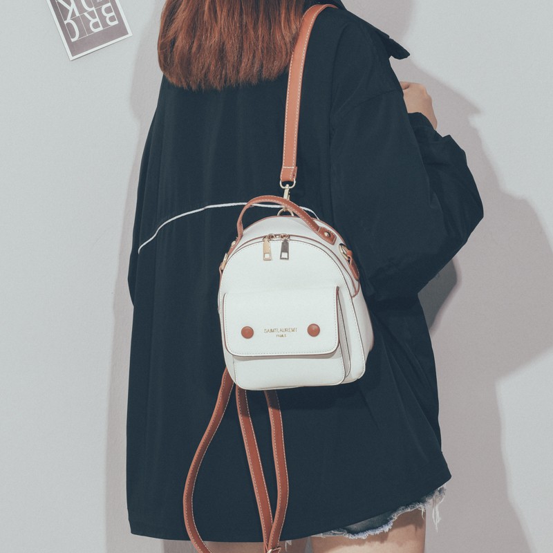 Balo Nữ Mini Kết Hợp Túi Đeo Chéo Phong Cách Retro Vintage Hàn Quốc Dễ Thương