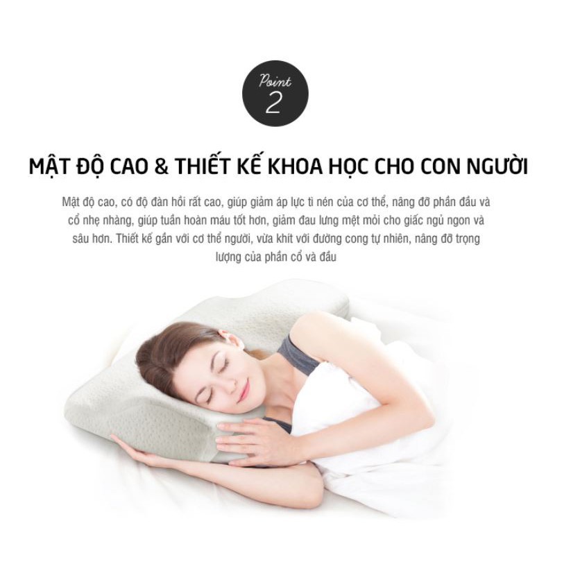 SALE  [LOCK&amp;LOCK CHÍNH HÃNG] Gối Memory Foam 50D Lock &amp; Lock HLW114 (62 x 34 x 10 cm)  (Siêu HOT)