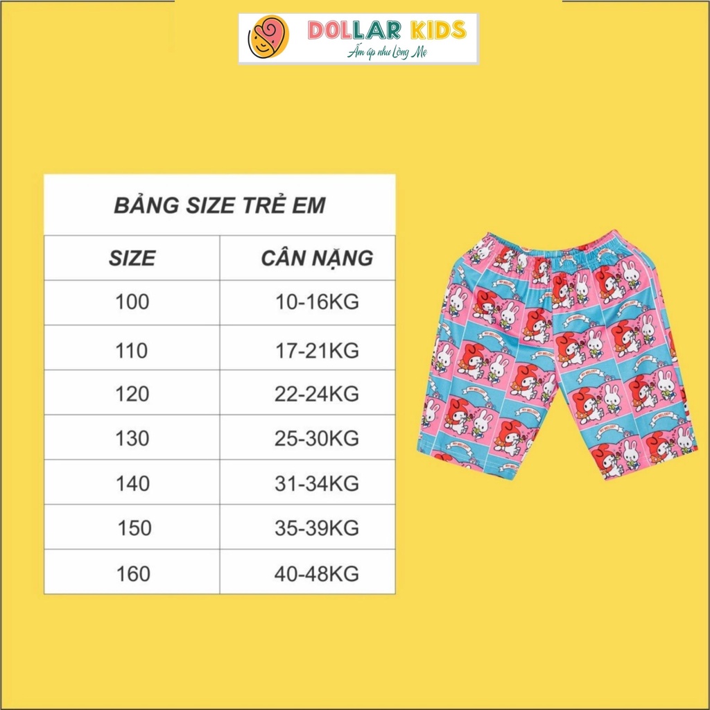 Quần Lửng Legging Dollar Kids Cho Bé Gái Thun Lạnh Trẻ Em Mặc Nhà Từ 10kg Đến 45kg