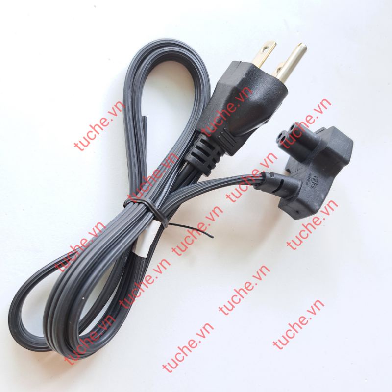 Dây nguồn Volex đầu 3 lỗ gập 0.8m cho adapter, sạc laptop