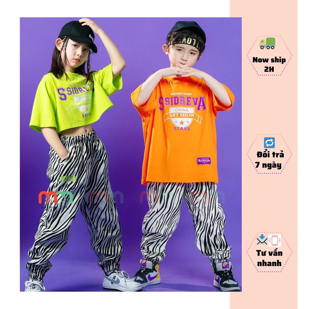 Set thể thao BÉ GÁI tập nhảy cá tính áo croptop phối quần jogger thun lạnh co dãn thoải mái cho bé 10kg đến 56kg