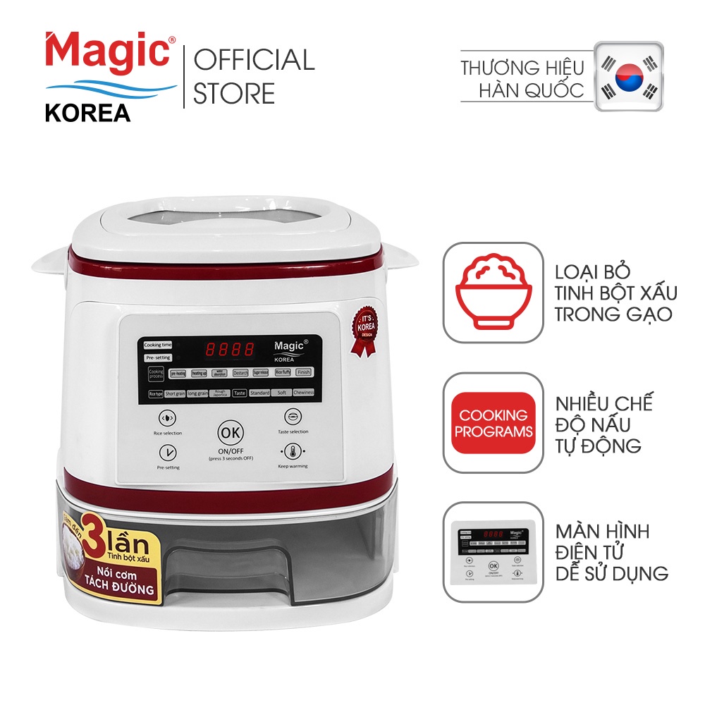 [Mã ELHADEV giảm 4% đơn 300K] Nồi Cơm Điện Tách Đường Magic Korea A-511