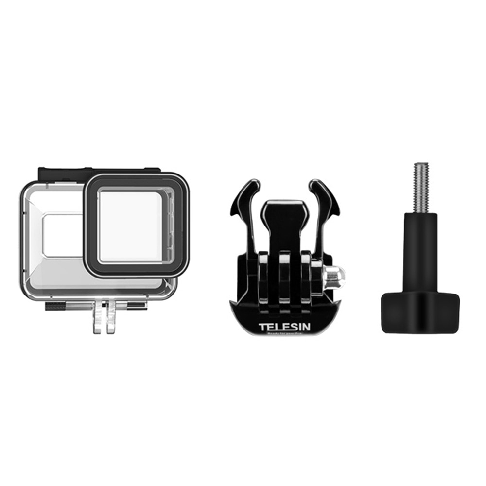 TELESIN 40M Underwater Nhà Trường hợp Che chống thấm nước cho GOPRO Anh hùng 8 Tempered Glass Lens Cover Transparent