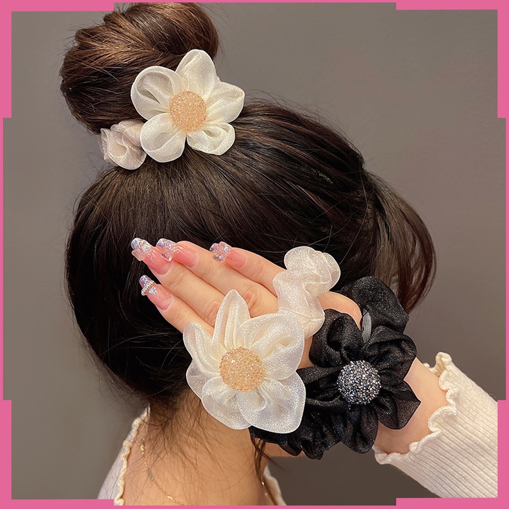 Dây buộc tóc hình hoa 5 cánh may mắn Hàn Quốc phong cách Shop Bố Sam